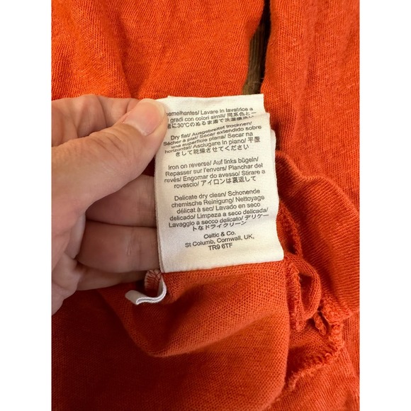 Celtic and Co Organic Cotton and Linen Orange 3/4 sleeve top size US 10 - Picture 6 of 8